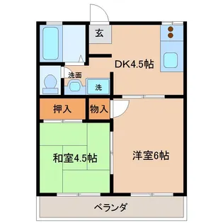 フローラル木花台 6棟【1階】の間取り