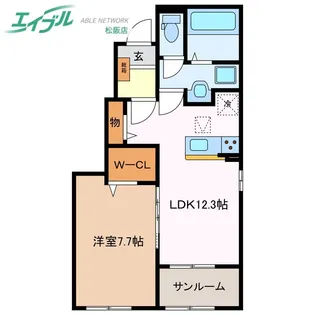 エレガンシアII A【1階】の間取り