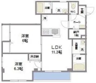神奈川県川崎市高津区千年【マンション】の間取り