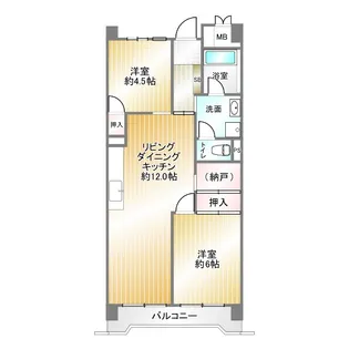 ビレッジハウス港島タワー【7階】の間取り