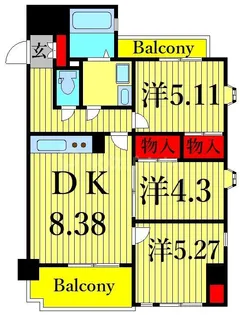 モン・コリーヌ山邦【4階】の間取り