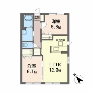 プラティークA【1階】の間取り