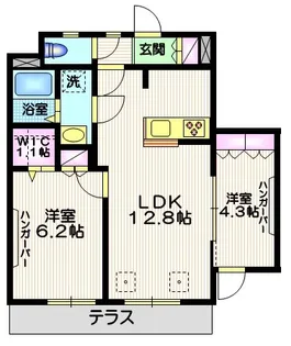 カリヨン西嶺【1階】の間取り