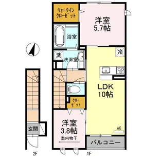グランソレイユ【2階】の間取り