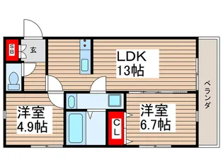 BS八ケ崎レジデンス【2階】の間取り