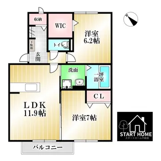 レーベンヒルズB【2階】の間取り