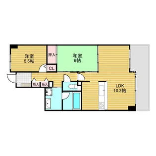 レジオン上新庄【6階】の間取り