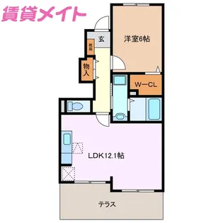 ピュアシス若松【1階】の間取り