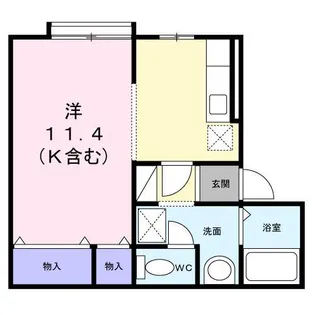 AQUA楢山B【1階】の間取り