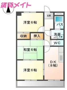 エレガントレーベンB棟【1階】の間取り