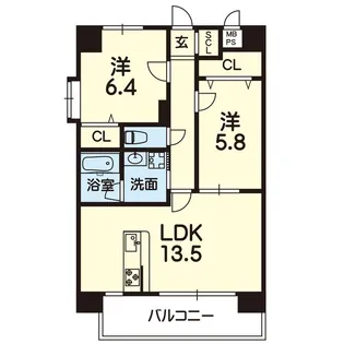 mon reve京町【8階】の間取り