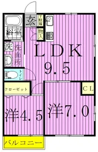 ビレッジくぬぎやま C棟【1階】の間取り