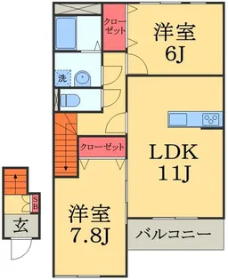 レイクビレッヂII【2階】の間取り