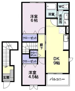 リブタウン B【2階】の間取り