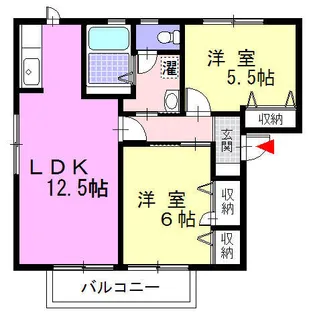 メゾン狩川【1階】の間取り