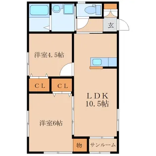 ローズコート A棟【1階】の間取り