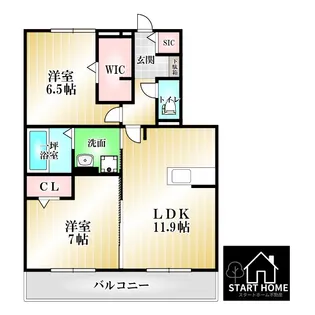 ブリエドゥA【3階】の間取り