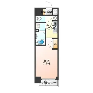 プレサンス難波フィールド【13階】の間取り