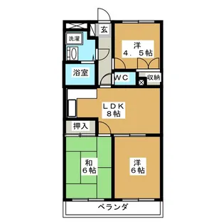マンションアムール【2階】の間取り