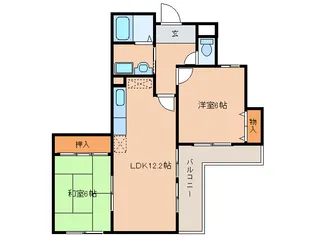 クラヴァス長岡京【2階】の間取り