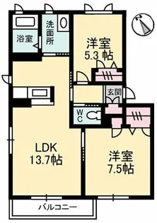 シャーメゾン ダンディライオン F棟【2階】の間取り