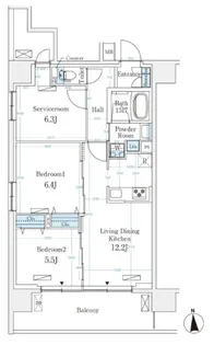 ハビテ本厚木【01】【7階】の間取り