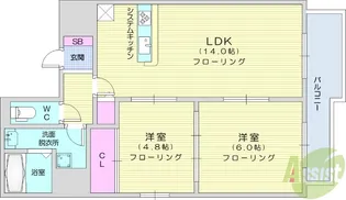ディオコート長町【4階】の間取り