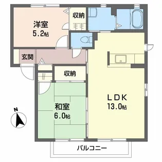 シャーメゾン西本町 A棟【2階】の間取り