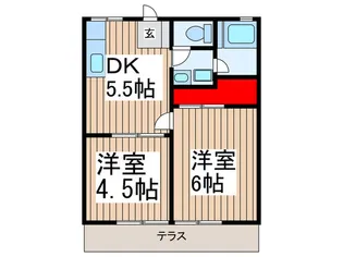 ガーデンハイツB棟【1階】の間取り