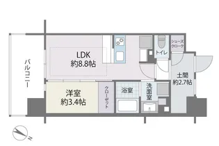 デュオフラッツ西新EAST【6階】の間取り