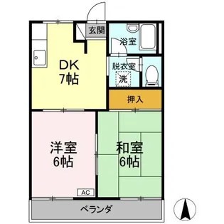 フジイハイツ【1階】の間取り