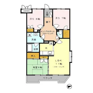 パストラルハイツ【2階】の間取り