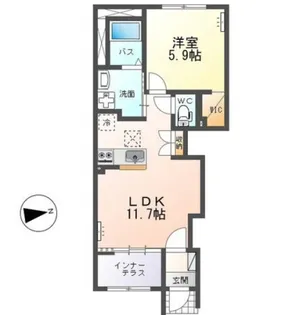 Front Island II (フロントアイランド II)【1階】の間取り