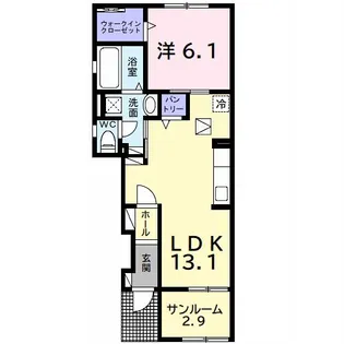 サウスヴィラI【1階】の間取り