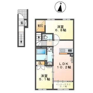 Urban Stagea春日I(アーバンステージアカスガI)【2階】の間取り