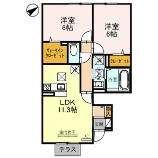 モアナ B棟【1階】の間取り