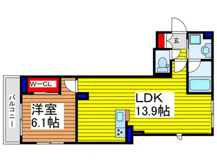 アミリー新都心【4階】の間取り