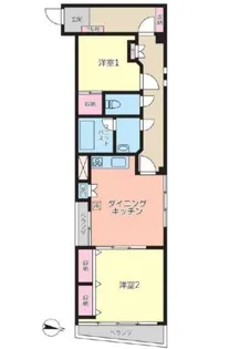 フラッツ新大橋【2階】の間取り