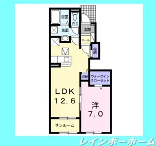 ヴィヴァン・ジュールB【2階】の間取り
