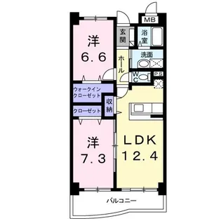 クレメント・ミヤマエ【2階】の間取り