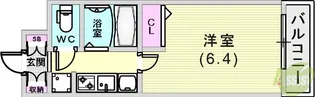 エステムプラザ神戸水木通グランクロス【4階】の間取り