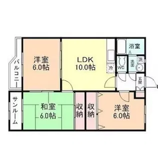 ラ・ポワールはやし【1階】の間取り