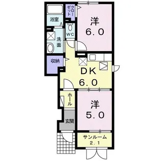 ウインベル大山I【1階】の間取り