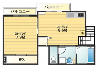 ツュテッヒパルメ【2階】の間取り