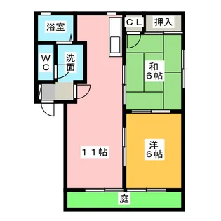 アルカディア島田(B)【1階】の間取り