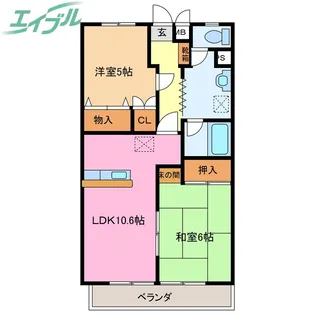 ハイム中川II【1階】の間取り