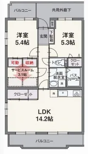 シェーナーヴァルト【1階】の間取り