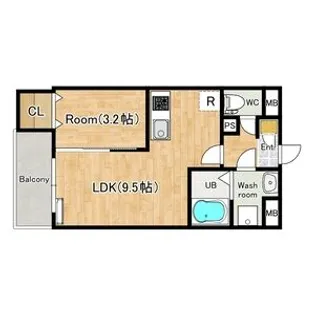 ジーメゾン飾磨恵美酒【1階】の間取り