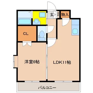 ピーチフローレV【1階】の間取り