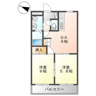 ビアンシャトレーン【2階】の間取り